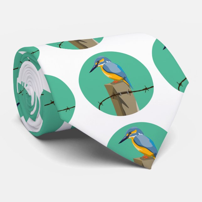 Kotare Kingfisher Bird Krawatte (Gerollt)