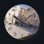 Kotel - Hebräische Schriftzeichen Runde Wanduhr<br><div class="desc">Der "Hebräische Essentials, Consumer Marketplace" bietet ein Shopping-Erlebnis, da Sie sonst nirgends einen finden werden. Unsere Spezialität ist Hebräisch, und in unserem Geschäft finden Sie Hebräisch in Blockschrift, Schrift und Rashi-Schrift. Erzählen Sie Ihren Freunden von uns und schicken Sie ihnen unseren Link: http://www.zazzle.com/HebrewNames?rf=238549869542096443* GENIESSEN SIE IHREN BESUCH!</div>