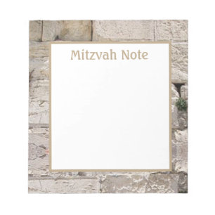 Kotel Jerusalem Stone Mitzvah Notes Notepad Notizblock
