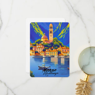Kotor Montenegro Reise Kunst Postkarte, Kotor Reis Dankeskarte
