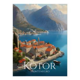 Kotor Montenegro Reiseplakat Poster