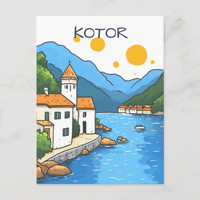 Kotor Montenegro Travel Postkarte (Vorderseite)