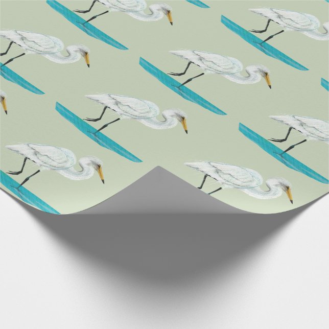 Kotuku White heron Geschenkpapier (Ecke)