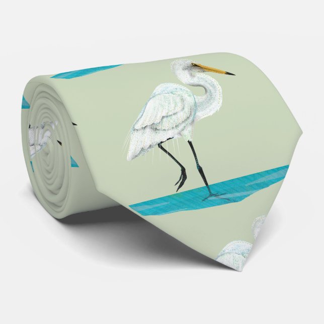 Kotuku White heron Krawatte (Gerollt)