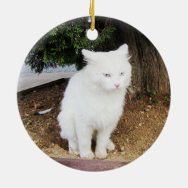 Kotzende Katze Keramik Ornament