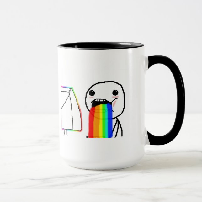 Kotzende Regenbogen Tasse (Rechts)
