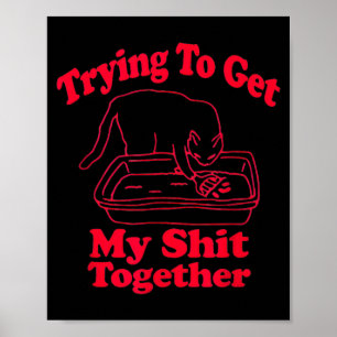 Kotzkiste ist voll Lustiger Katzen Humor Meme Katz Poster