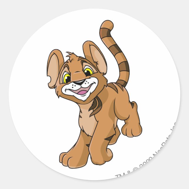 Kougra Brown Runder Aufkleber (Vorderseite)