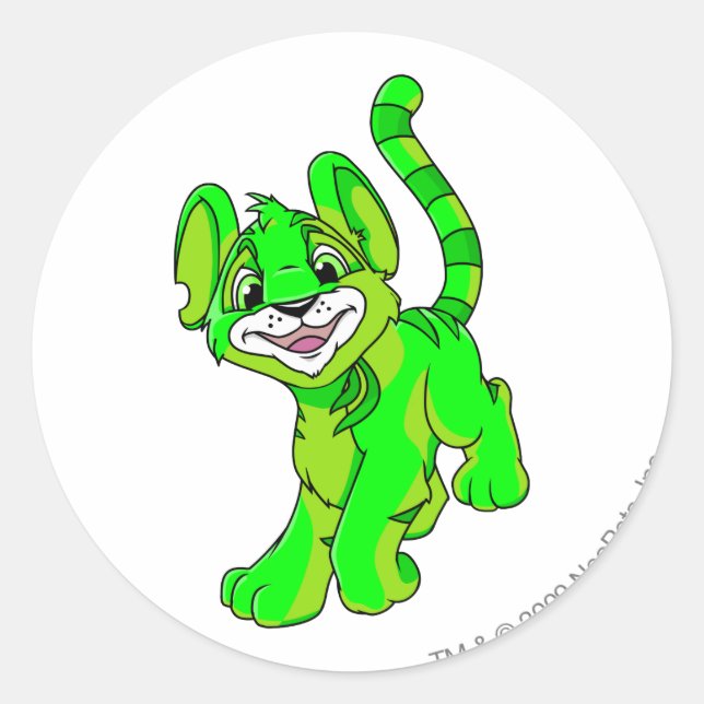 Kougra Glows Runder Aufkleber (Vorderseite)