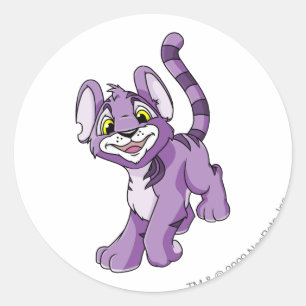 Kougra Lila Runder Aufkleber