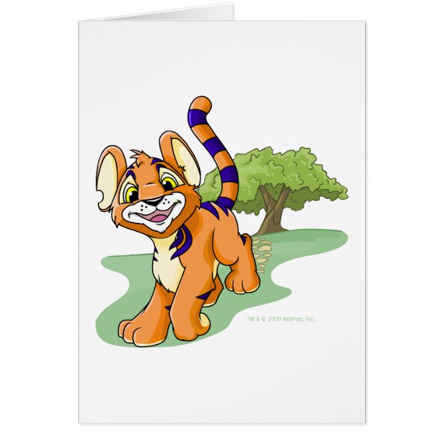 Kougra orange aventureux sur l'île de mystère (Devant)