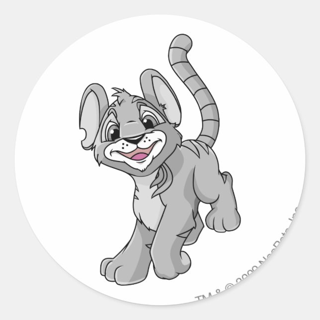 Kougra Silver Runder Aufkleber (Vorderseite)