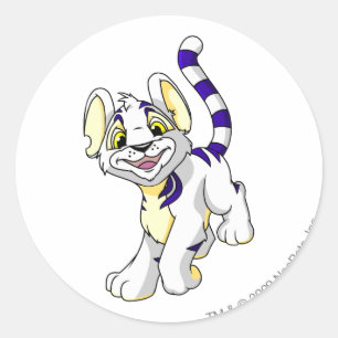 Kougra White Runder Aufkleber