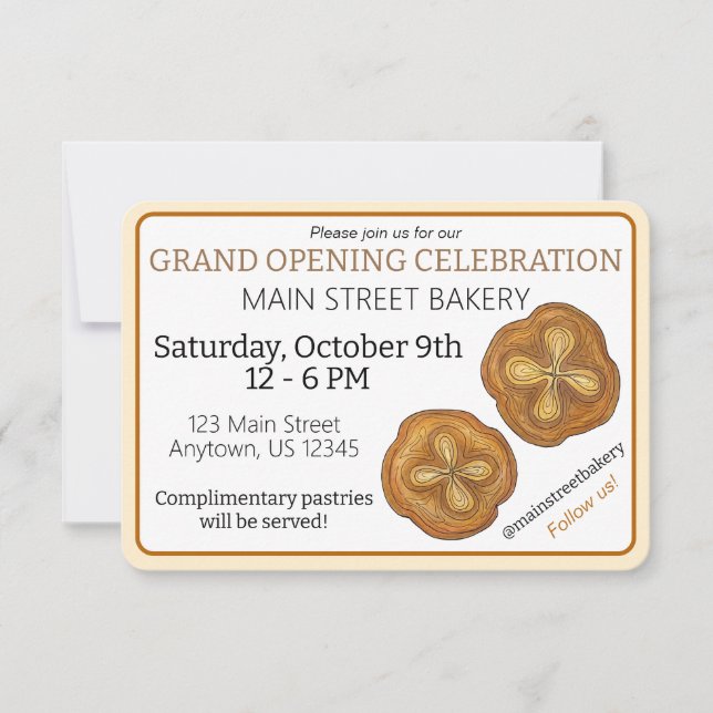 Kouign Amann Konditorei French Bakery Grand Openin Einladung (Vorderseite)