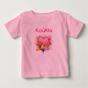 Koukla Retro-Herz-Entwurf Baby T-shirt