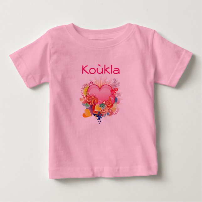 Koukla Retro-Herz-Entwurf Baby T-shirt (Vorderseite)