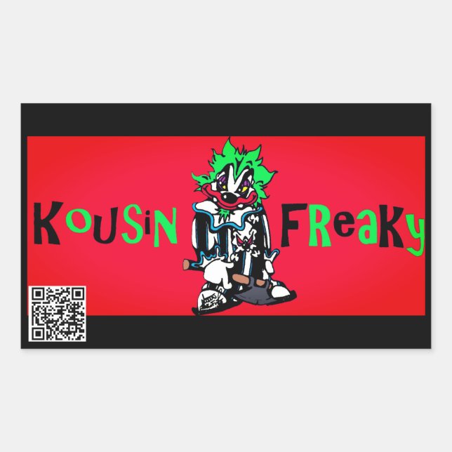 Kousin Freaky Rechtecksticker Rechteckiger Aufkleber (Vorderseite)