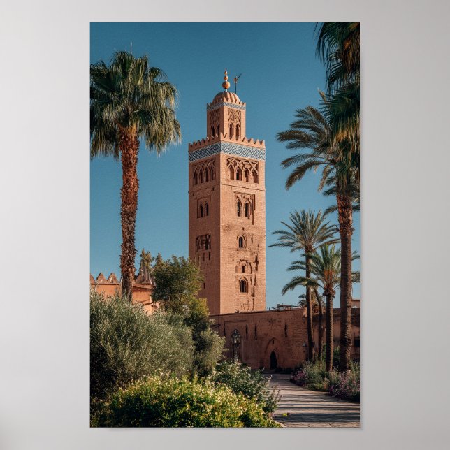 Koutoubia Moschee Marrakesch - marokkanische Archi Poster (Vorne)