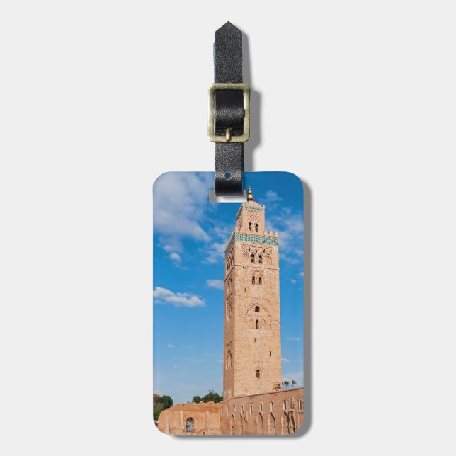 Koutoubia Moschee - Marrakesch, Marokko Gepäckanhänger (Vorderseite vertikal)