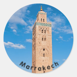 Koutoubia Moschee - Marrakesch, Marokko Runder Aufkleber
