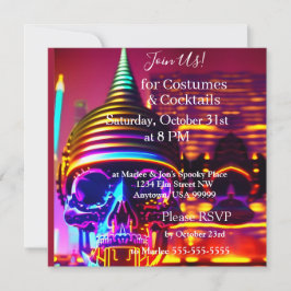 Koutümen und Cocktails Halloween-Party-Einladungen