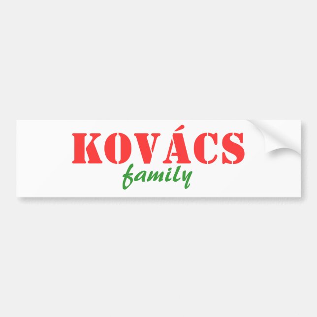 Kovacs Familie Autoaufkleber (Vorne)