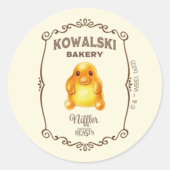 Kowalski Bäckerei - Niffler Runder Aufkleber (Vorderseite)