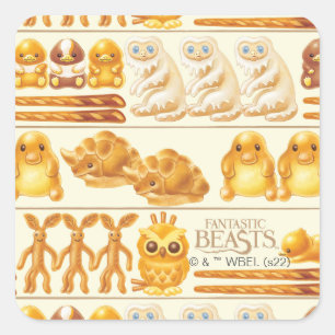 Kowalski Bakery Rows of Treats Pattern Quadratischer Aufkleber