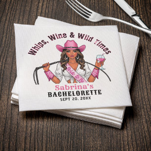 Kowgirl-Junggesellinnenparty Peitschen Wein & Wild Serviette
