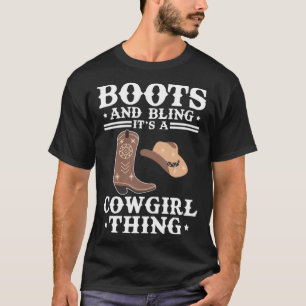 Kowgirl-Stiefel Bling Frauen Süße Liebe Landleben  T-Shirt