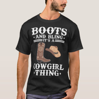 Kowgirl-Stiefel Bling Frauen Süße Liebe Landleben T-Shirt