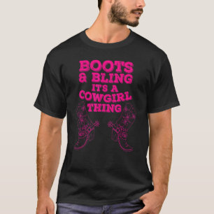Kowgirl-Stiefel-Bling-Frauen  Süßes Landleben  T-Shirt
