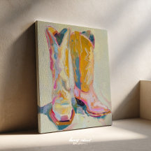 Kowgirl-Stiefel-Malerei-Druck Western-Leinwand