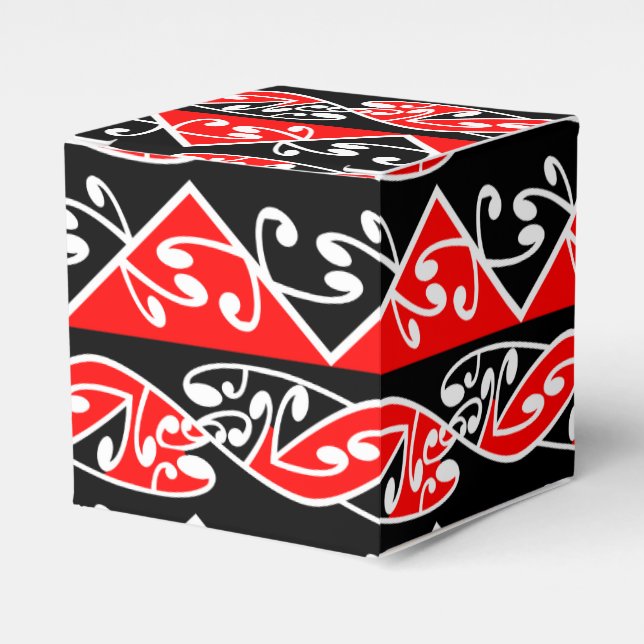 Kowhaiwhai Traditioneller Maori Koru Muster Geschenkschachtel (Vorderseite)