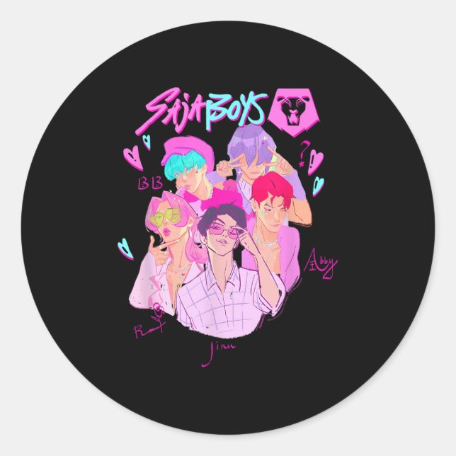 Kp Demon Hunters Halloween Saja Boys Demon Group R Runder Aufkleber (Vorderseite)