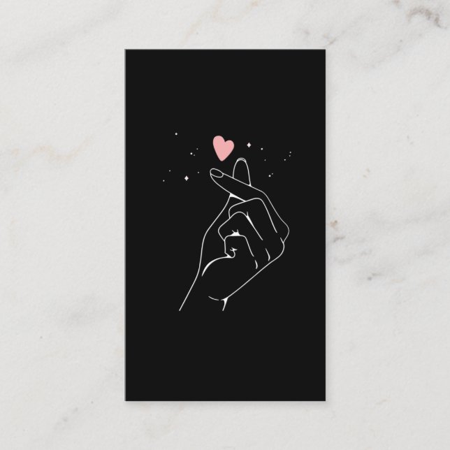 Kpop Drama Korean Finger Heart Saranghae Visitenkarte (Vorderseite)