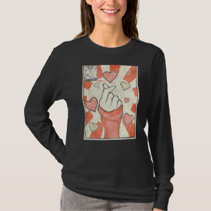 Kpop-Finger-Herz Koreanische Pop-Musik Retro Vinta T-Shirt