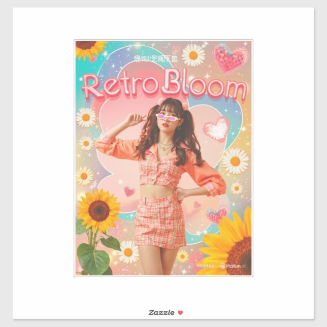 Kpop Giro Retro Aufkleber (Blatt)
