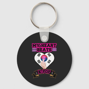 KPop Heart Korea Flag Hand Symbol Music Design Schlüsselanhänger
