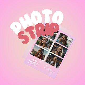 Kpop Idol Birthday Fancafe Style Fotostrip-Karte Ankündigungspostkarte