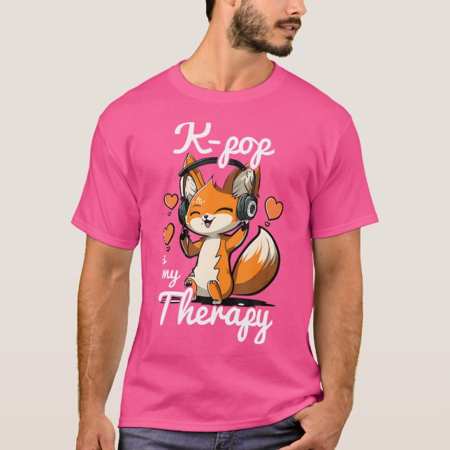 Kpop ist mein Therapiefox koreanischer Pop Merch K T-Shirt (Vorderseite)