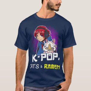 KPop Ramen Lover Cat Lover Pop Music T-Shirt