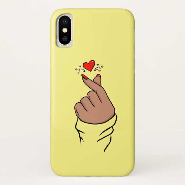 Kpop Saranghae Finger Herz Case-Mate iPhone Hülle (Rückseite)