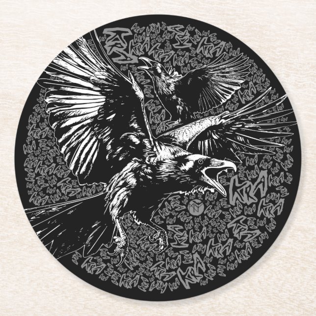 KRA KRA! RUNDER PAPPUNTERSETZER (Vorderseite)