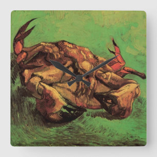 Krab auf dem Rücken von Vincent van Gogh Quadratische Wanduhr