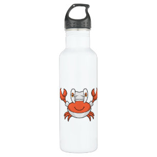 Krabbe als Koch mit Kochmütze Edelstahlflasche