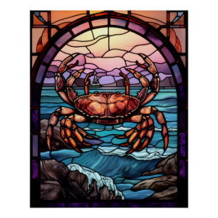 Krabbe am Strand Poster