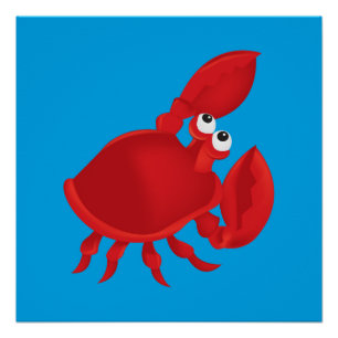 Krabbe aus Cartoon Poster
