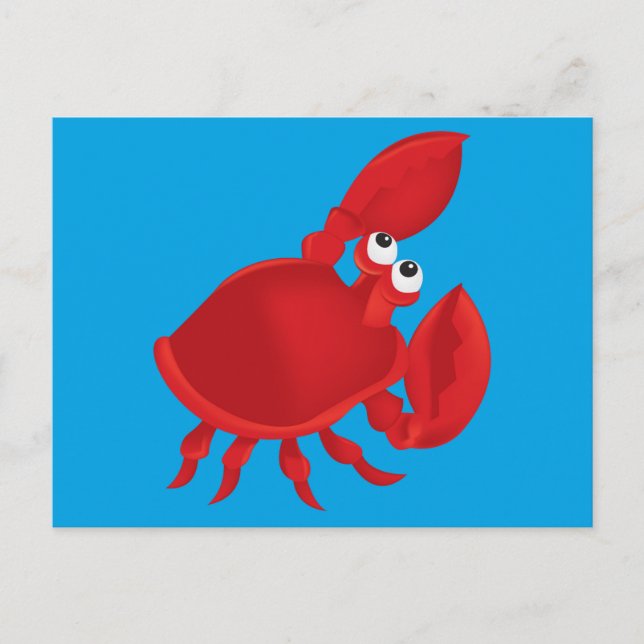 Krabbe aus Cartoon Postkarte (Vorderseite)