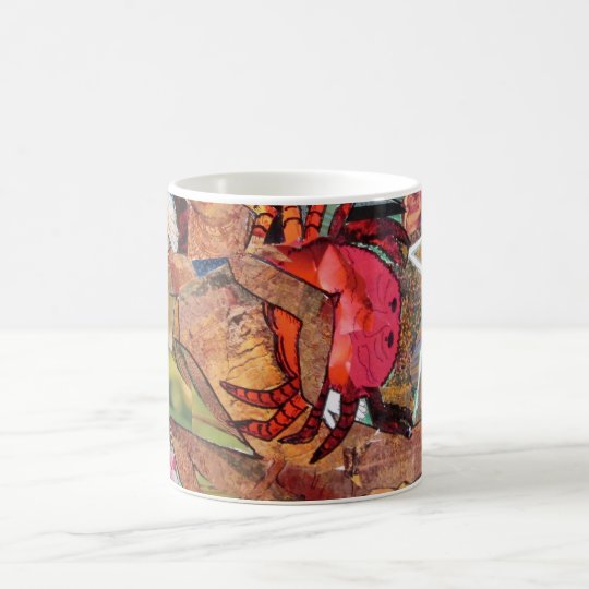 Krabbe, Collage, Kaffeetasse, Tasse